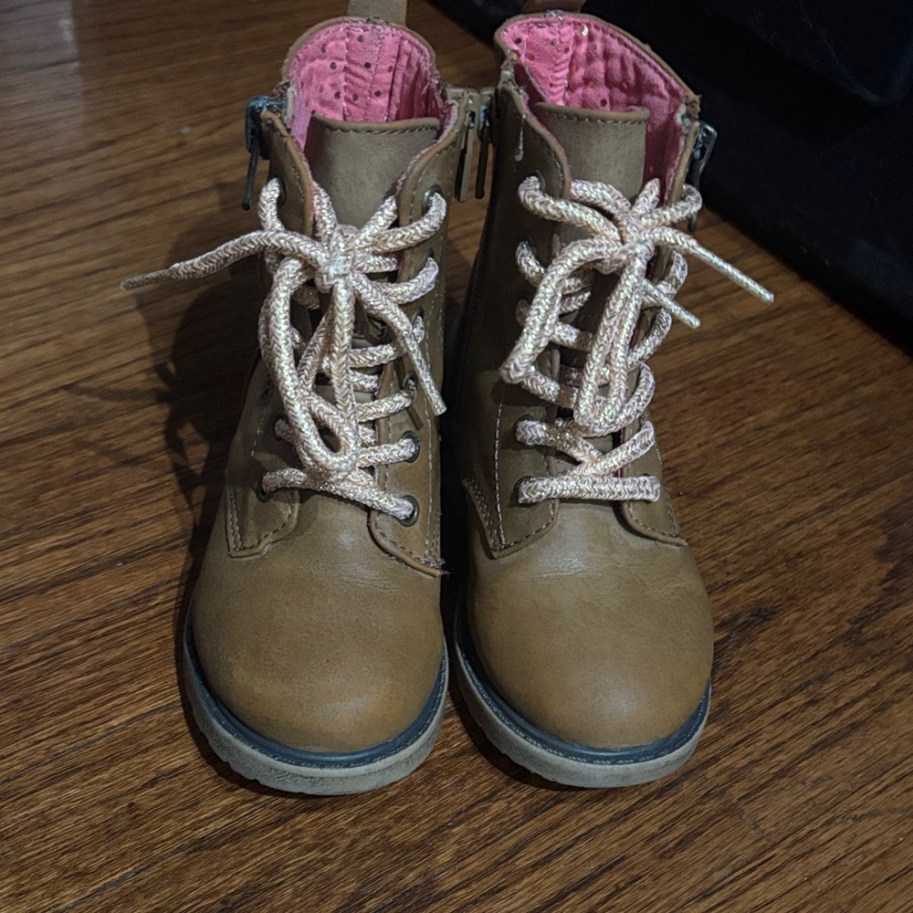 Cat & Jack Brown and Pink Kids Boots